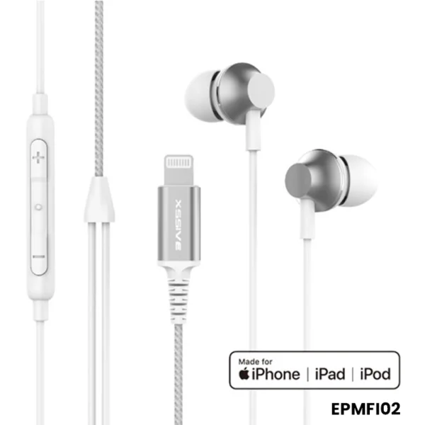 Xssive Stereo Lightning In-Ear Headphones MFI XSS-EPMFI02- Wit