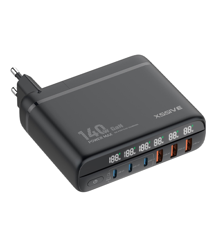 Xssive Super Fast Charger 140W GaN XSS-AC76 - Zwart