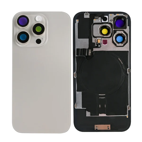 iPhone 16 Pro Max back Glass + Frame With NFC - Natural Titanium