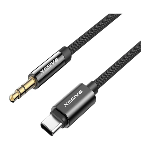 Xssive Braided Type-C to Aux 3.5mm XSS-C3.5BR - Zwart