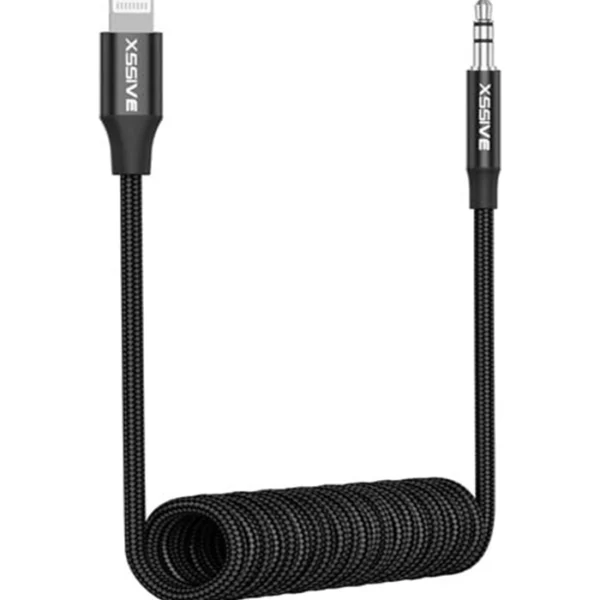 Xssive Stretchable Aux Cable 8-Pin to 3.5 Aux 1.5m. XSS-L3.5SBR