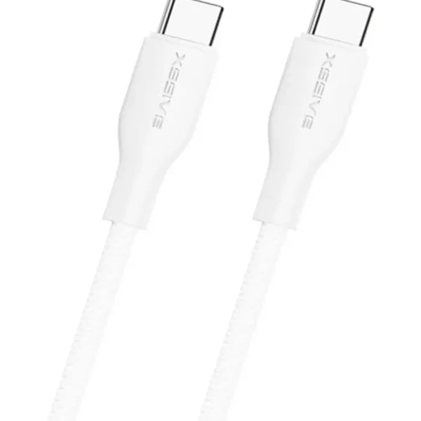 Xssive TPE Braided Serie 65W Type-C to Type-C Cable 1m XSS-TPEBR1MCC - Wit