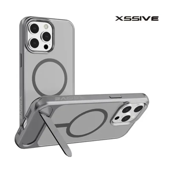 Xssive Back Case voor Magsafe with STAND2 iPhone 15 - Grijs