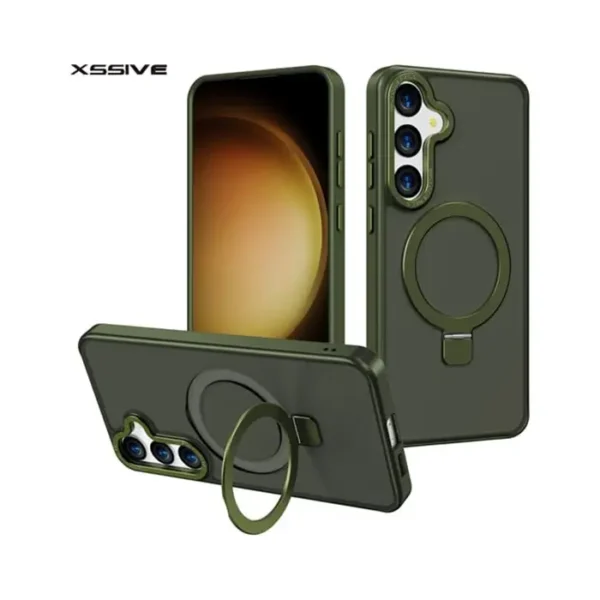 Xssive Back Case voor Magsafe with Stand Galaxy S24FE - Groen