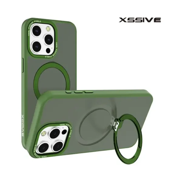 Xssive Back Case voor Magsafe with Stand iPhone 12 Pro Max - Groen