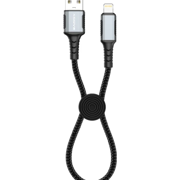 Xssive Braided Cable 15W for iPhone 8-Pin XSS-BR-AL-B-30CM - Zwart