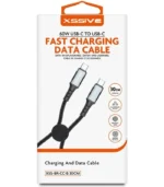 Xssive Braided Cable 60W USB-C to USB-C XSS-BR-CC-B-30CM - Zwart - Image 2