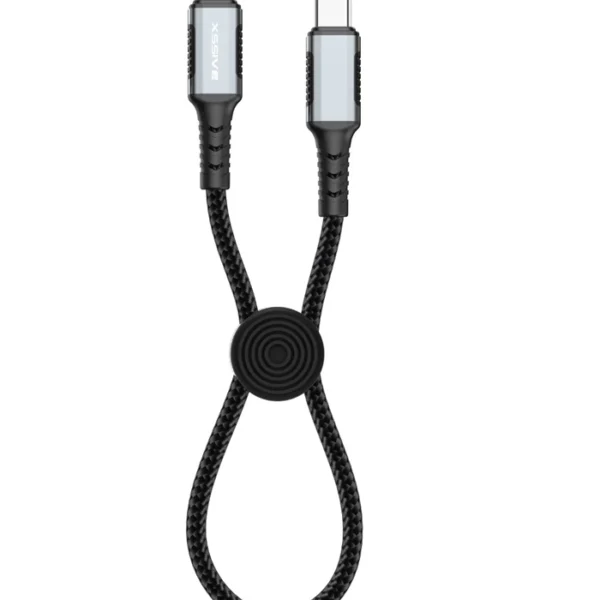 Xssive Braided Cable 60W USB-C to USB-C XSS-BR-CC-B-30CM - Zwart