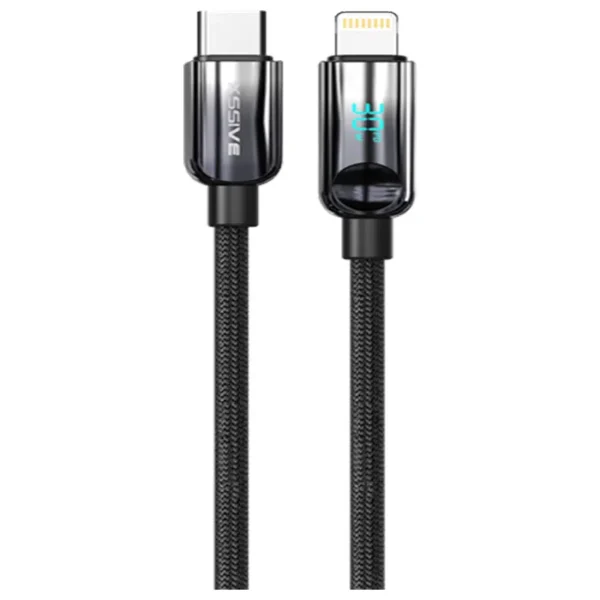 Xssive Braided 30W USB-C to 8-Pin (iPhone) Cable with Display 1m XSS-BRDIG1M CL