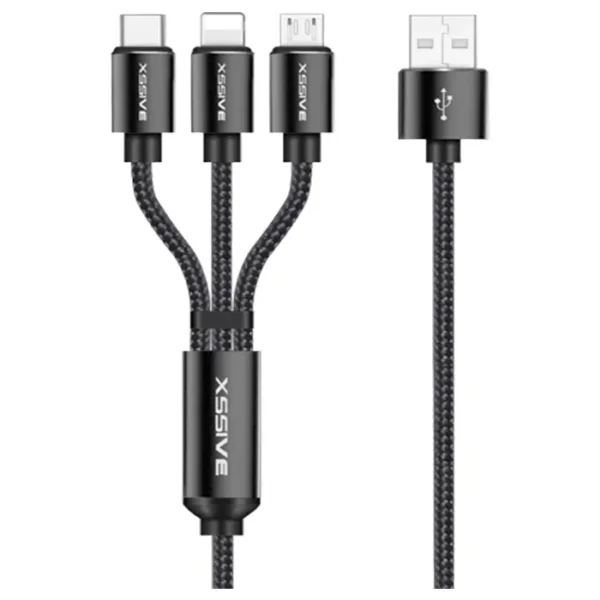 Xssive Braided Multi Cable 3in1 USB XSS-BRAIDED3IN1N