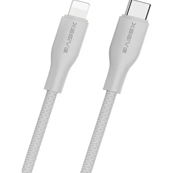 Xssive TPE Braided Cable 27W USB-C to 8-Pin 30cm XSS-TPEBR30CL - Wit