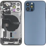 For iPhone 12 Pro Max Complete Housing incl. All Small Parts Without Battery & Back Camera Pacific Blue