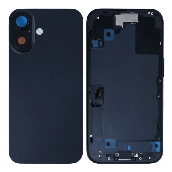For iPhone 16 Complete Housing Incl. All Small Parts Without Battery And Back Camera Black
