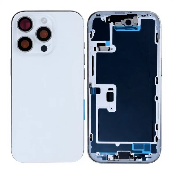 For iPhone 16 Pro Complete Housing Incl. All Small Parts Without Battery And Back Camera White Titanium