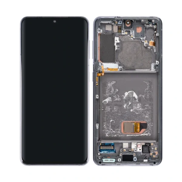 Samsung Galaxy S21 5G LCD Display With Frame Phantom Gray Pulled