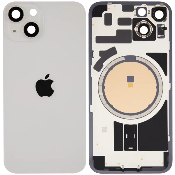 For iPhone 14 Back Glass Without NFC Flex Starlight Pulled
