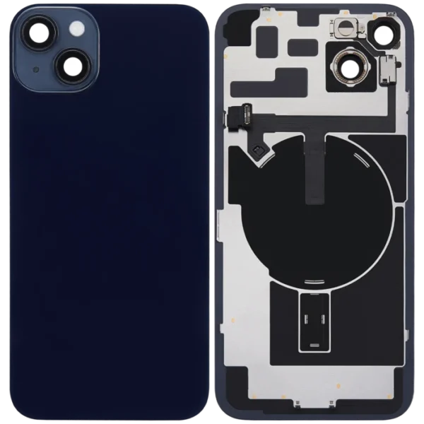 For iPhone 14 Plus Back Glass With NFC Flex Black Pulled