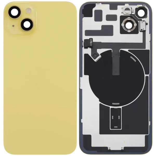 For iPhone 14 Plus Back Glass With NFC Flex Yellow Pulled