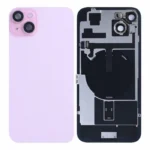 For Apple iPhone 15 Plus Back Glass With NFC and Frame Pink Pulled