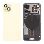 For Apple iPhone 15 Plus Back Glass With NFC and Frame Yellow Pulled