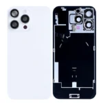 For Apple iPhone 16 Pro Max Back Glass With NFC and Frame White Titanium Pulled