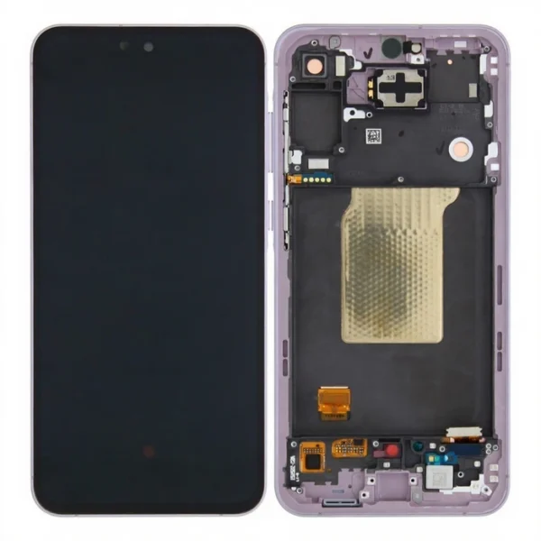 Samsung Galaxy A55 LCD Display With Frame Lilac Service Pack