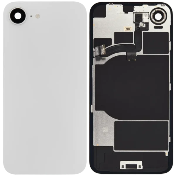 For iPhone 16E Back Glass With NFC and Frame White Pulled