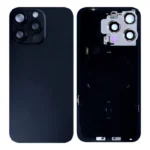 For Apple iPhone 15 Pro Max Back Glass With NFC and Frame Black Titanium Pulled
