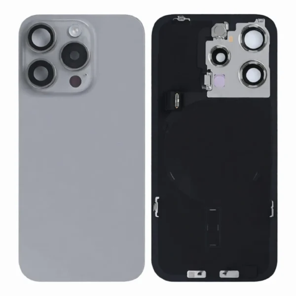 For iPhone 15 Pro Back Glass With NFC Natural Titanium Pulled